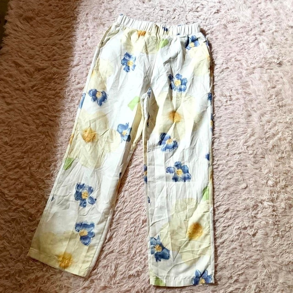 Floral Watercolor Artist Teacher Whimsical Coquette Pants Womens M Free‎ Spirit